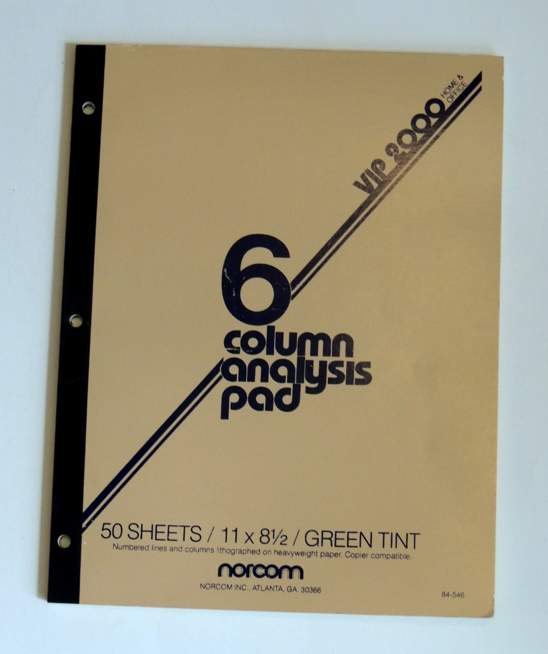 Norcom Brand 6 Column Analysis Pad 11″ x 8.5″ 50 Sheets Green Tint 84-546 NEW