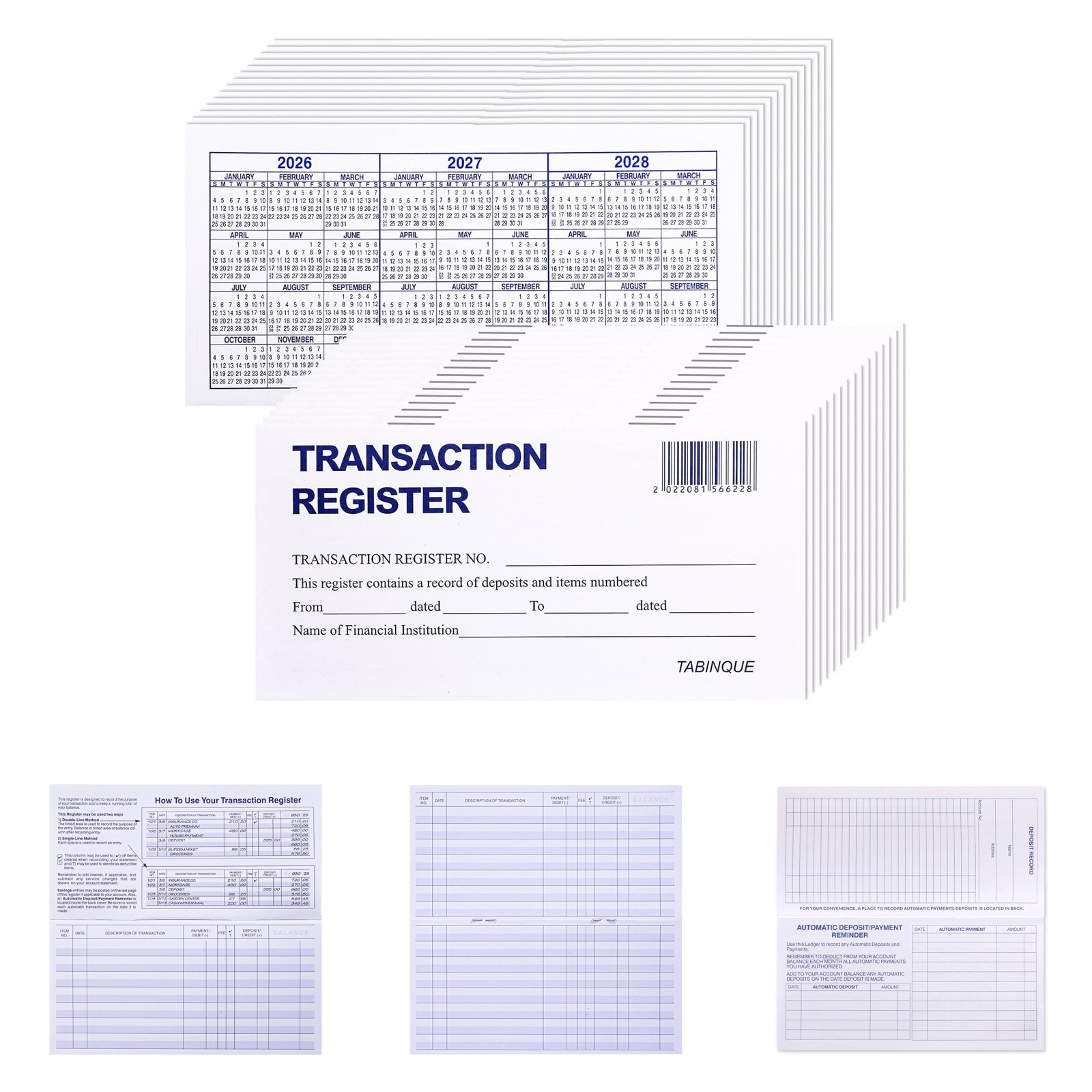 Checkbook Register 24 Pack Personal Checkbook Ledger Easy to Read 3×6 Inches