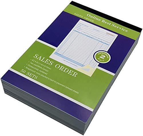 5 Pack Large Sales Order Book Receipt Invoice Duplicate Carbonless Copy 50 Sets