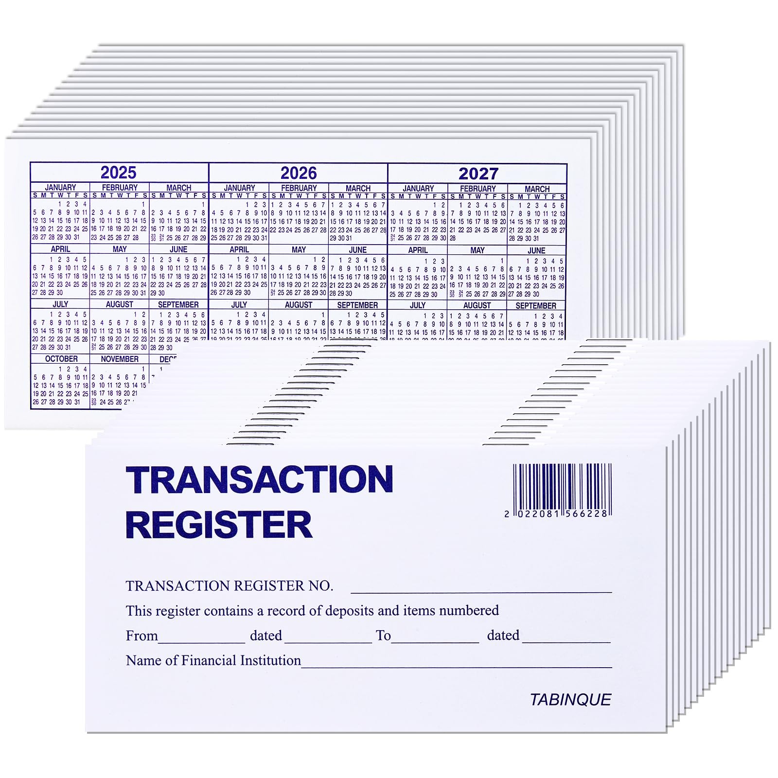 24 PCS Check Registers for Personal Checkbook, Transaction Ledgers
