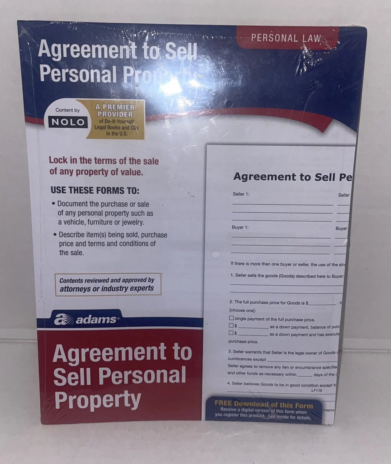 Socrates Agreement To Sell Personal Property Forms (LF115):New/Sealed P14