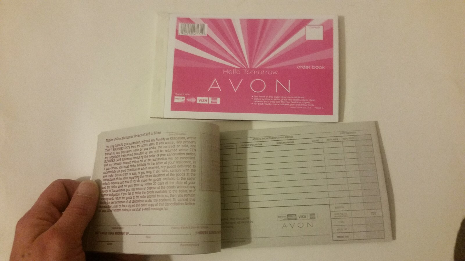 NEW AVON Order Book Receipt books – lot of 3