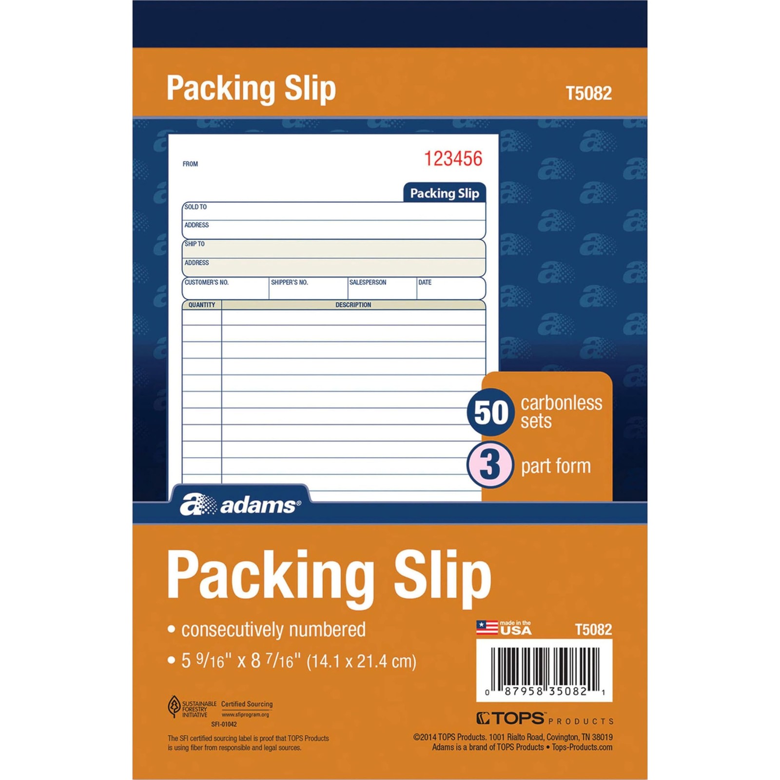 Adams Packing Slip Book, 3-Part, 50 Count (Pack of 1), White/Canary/Pink