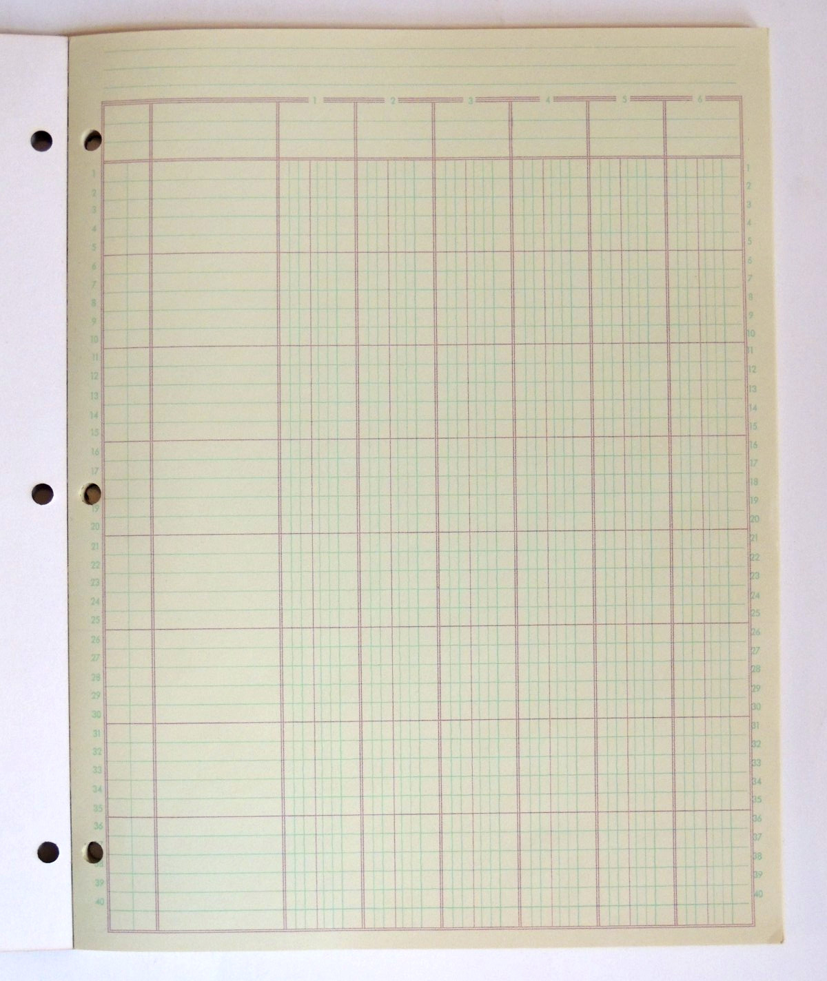 Norcom Brand 6 Column Analysis Pad 11″ x 8.5″ 50 Sheets Green Tint 84-546 NEW