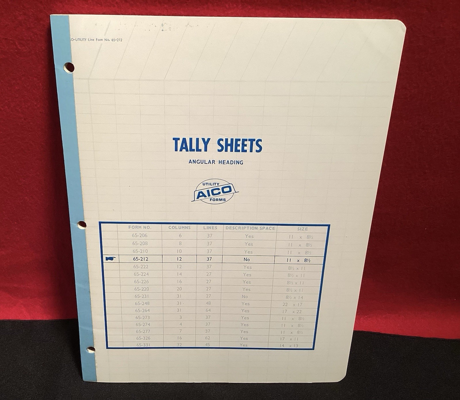 Aico Tally Sheets Columnar Pad 12 Columns 8.5 x 11 White, 50 Sheets, Accounting.