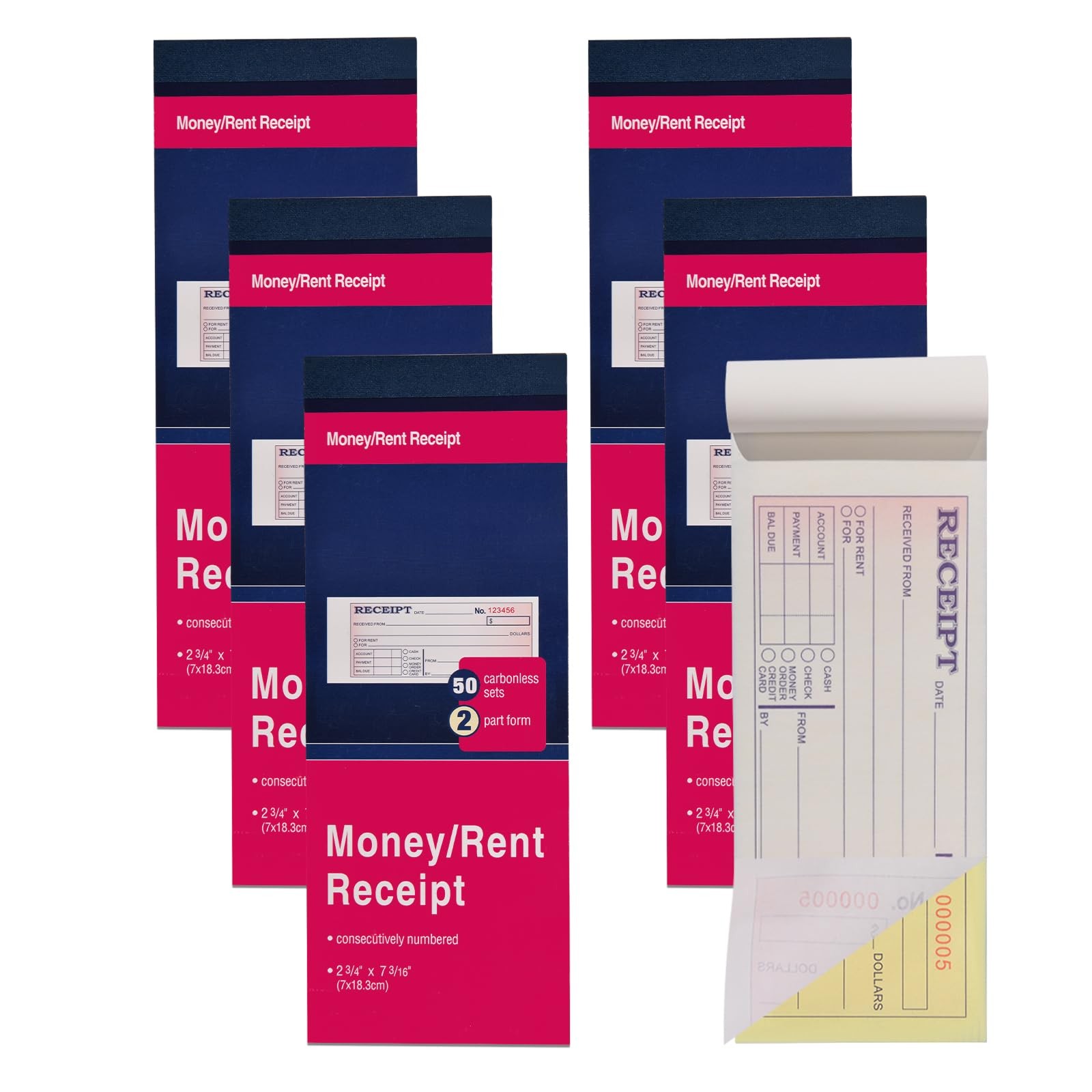 ANABIUP 6 Pack Receipt Book with Carbon Copies, Money and Rent Book…