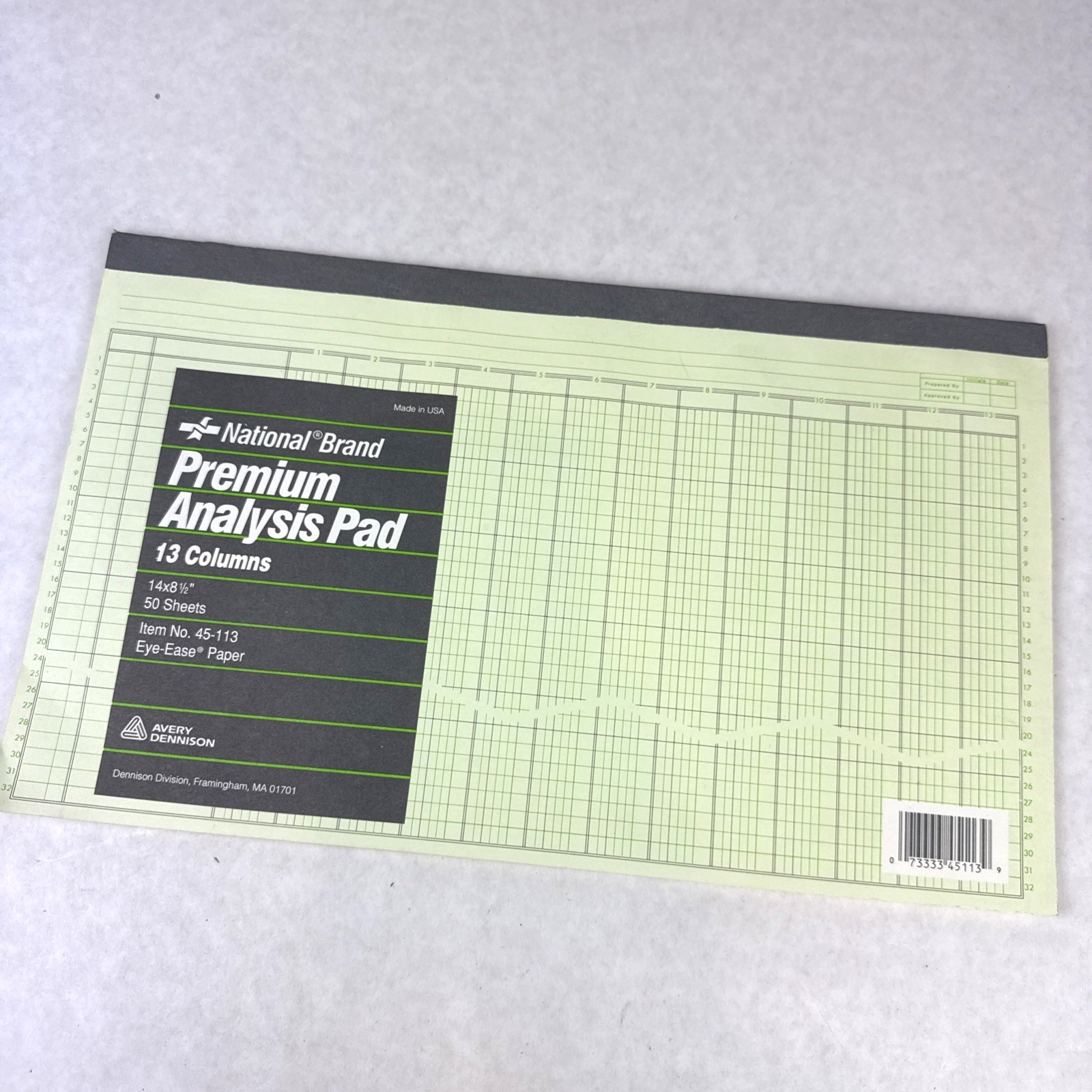 National Brand Premium Analysis Pad, 13 Columns, 14″ x 8.5” 50 Sheets *See Photo