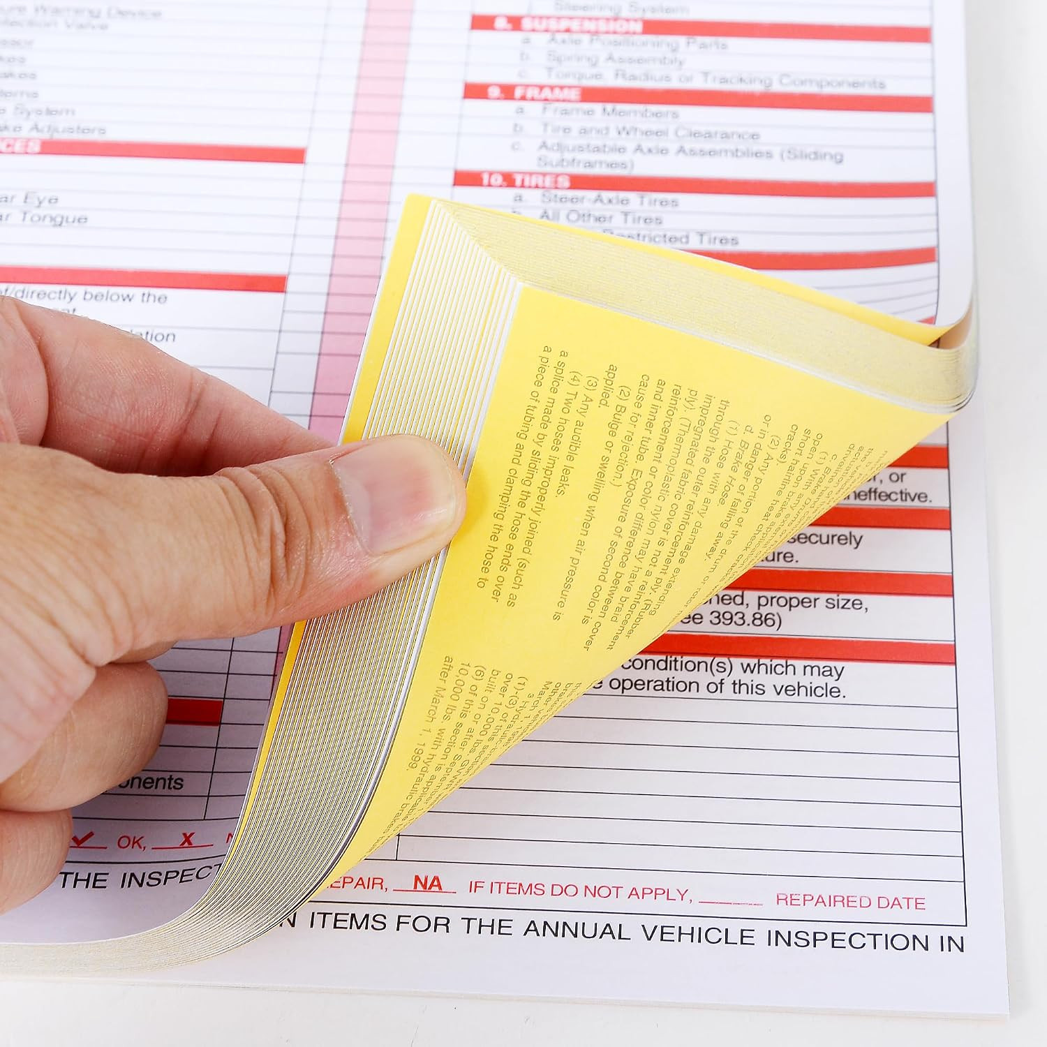 25Pack Inspection Forms and Stickers，Annual Vehicle Inspection Report，Annual Ins