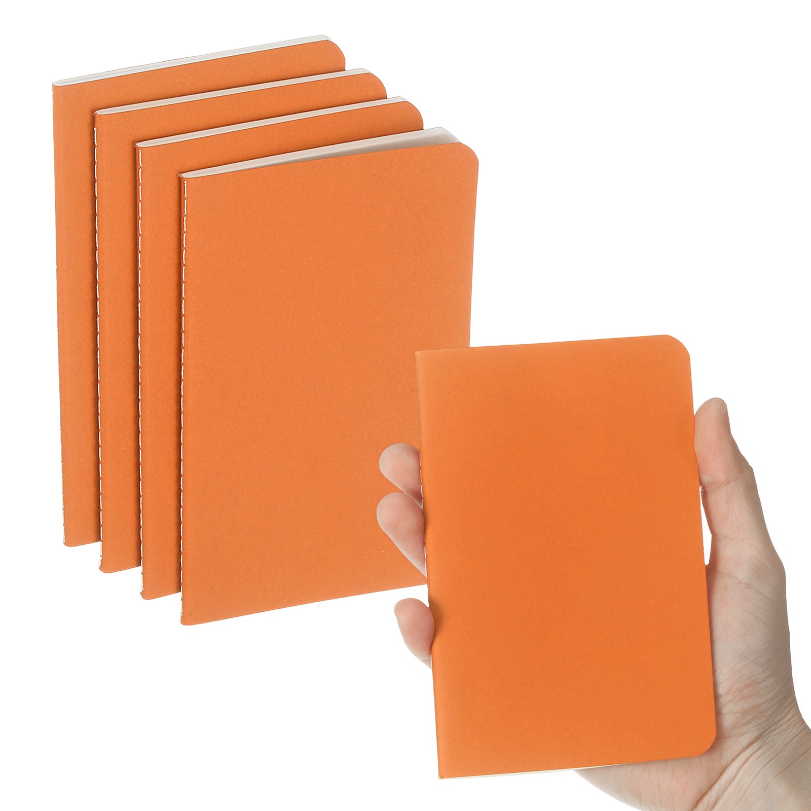 4 Pack A6 Notebook, A6 Journal Mini Notebook Pocket Kraft,Orange