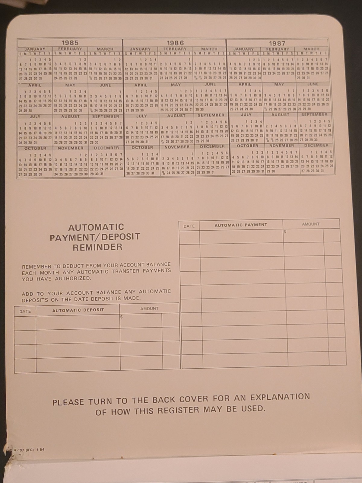 VTG Checking Account Ledger Payment Record Notebook / Check Disbursement Log (A)