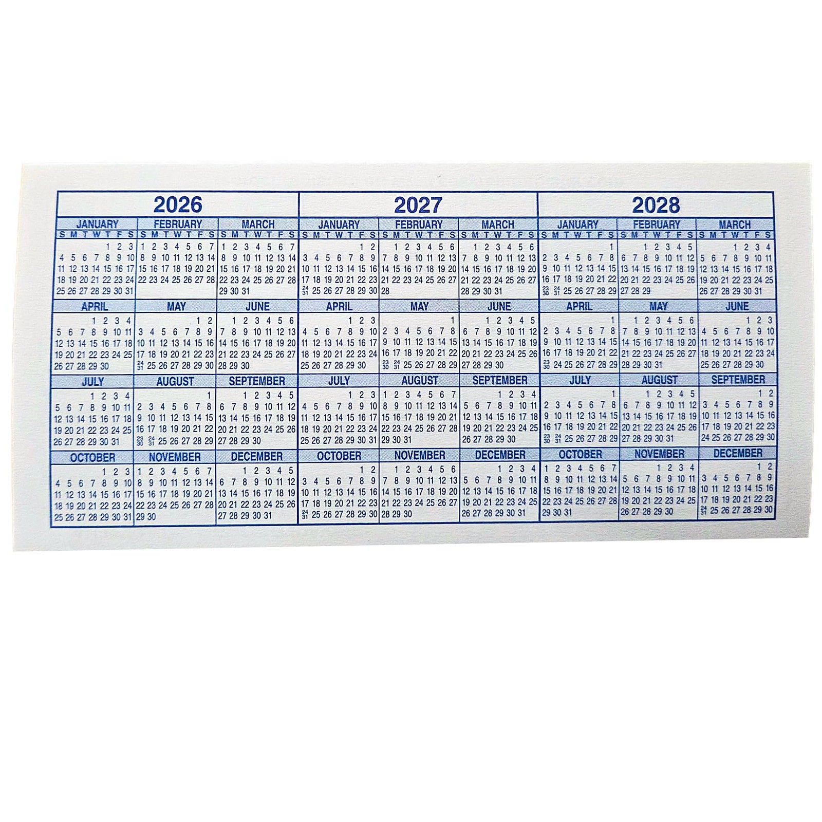 12 Checkbook Registers 6×3 with 2026-2027-2028 Calendars Check Tracking Made USA