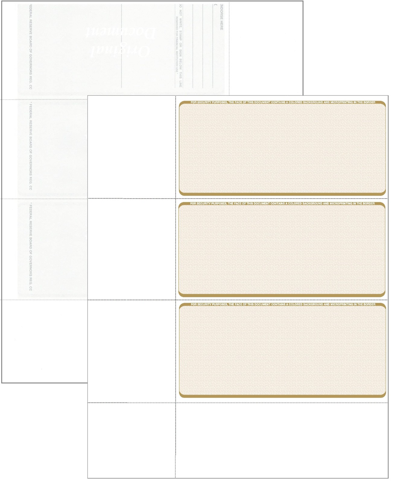 Computer Check Paper – Blank Personal 50 Sheets / 150 checks, Gold Diamond