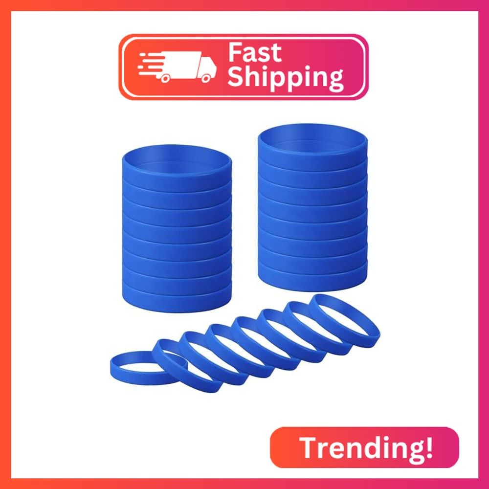 kymqlyw 24 Pcs Plain Silicone Rubber Bracelets Solid Color Rubber Wristbands Spo
