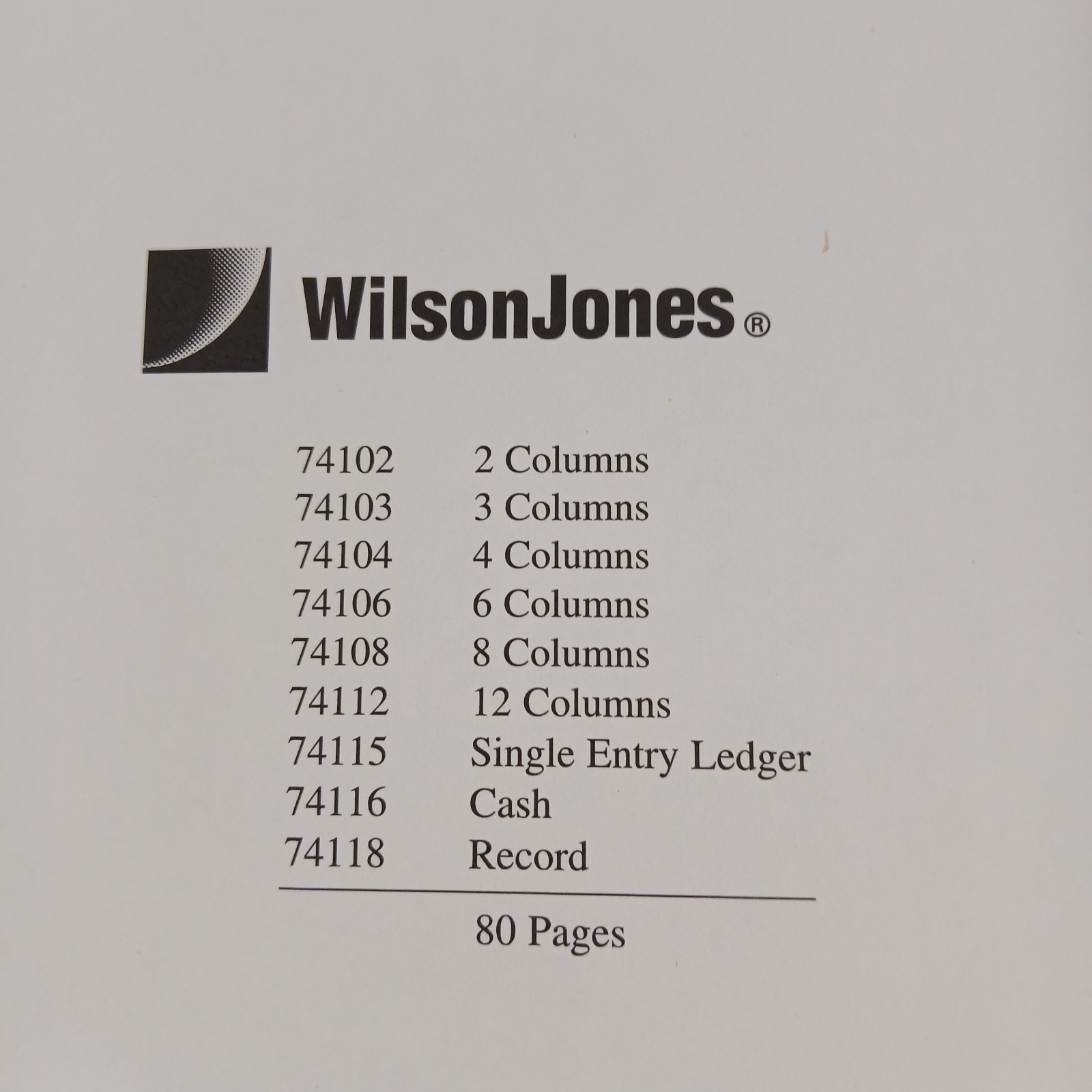 Wilson Jones 12 Column Accounting Ledger Book 31 Lines #74112 Hard Cover Blk