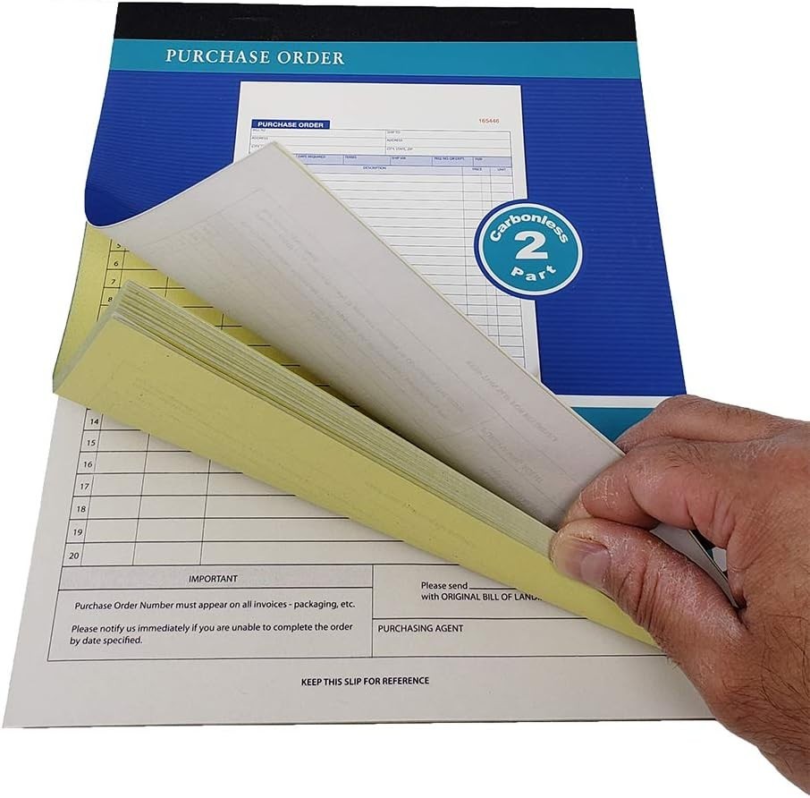 2-Part Carbonless Purchase Sales Order Book 4 Pack Letter Size Almost 8.5 x 11