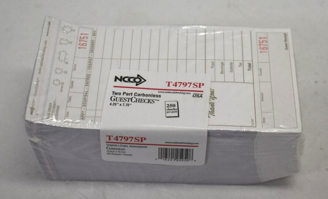 National Checking Medium Tan Paper Cardboard 12 Lines 7.75″ x 4.25″ 250 Pack