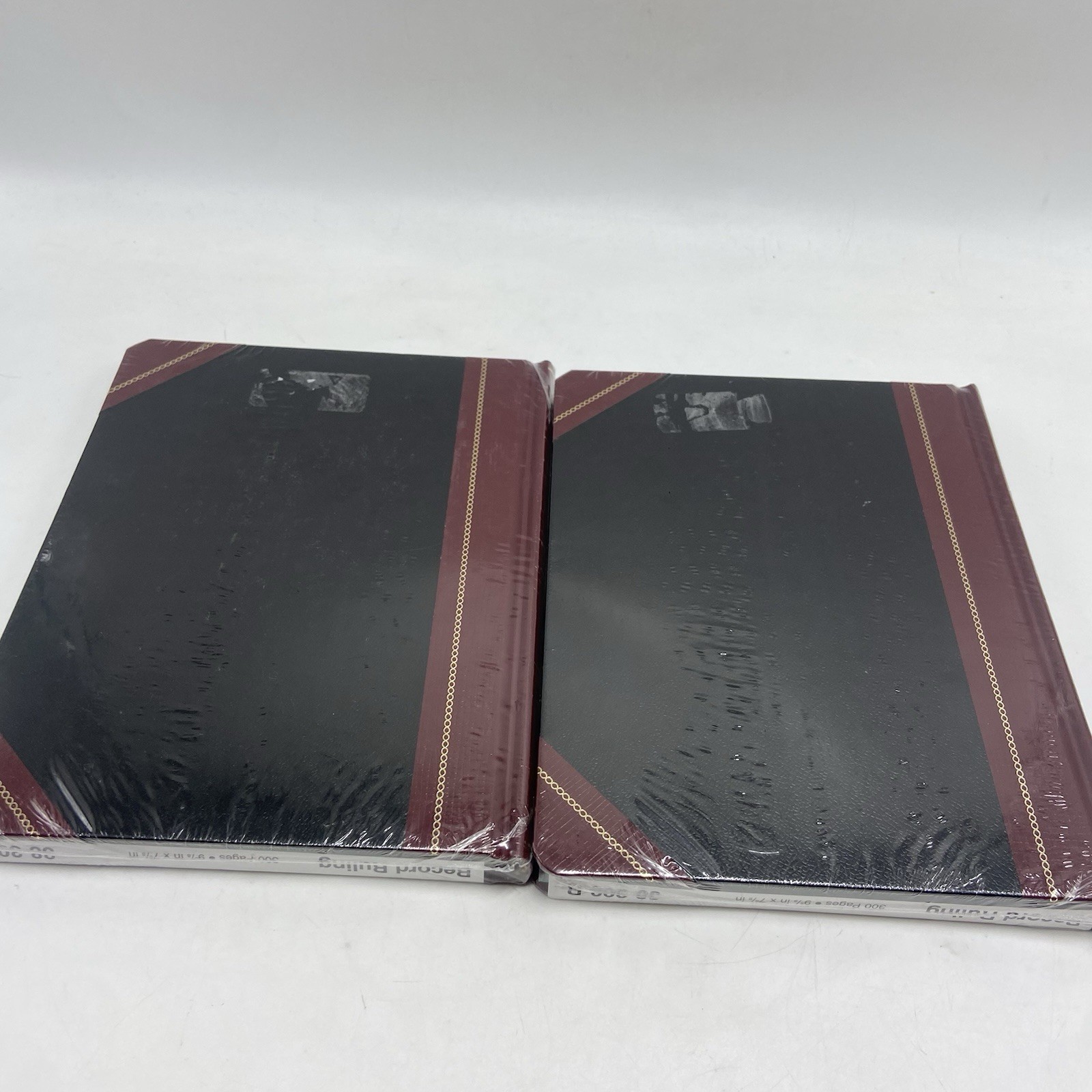 (2) Boorum & Pease Account Book Record Ledger Black/Red 300 Pages 38-300-R