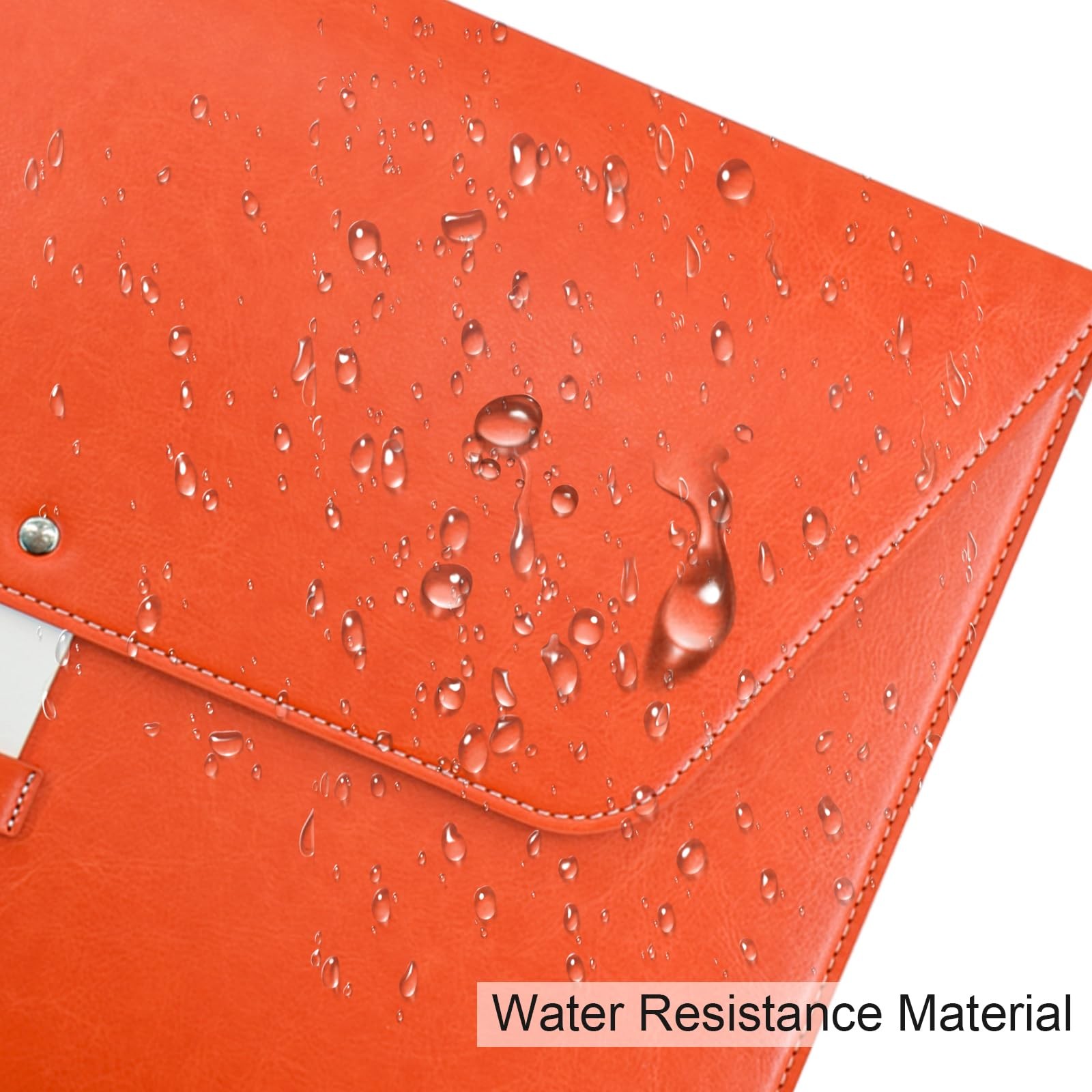 VANRA PU Leather File Folder Document Holder for A4 Letter Size Paper, Orange
