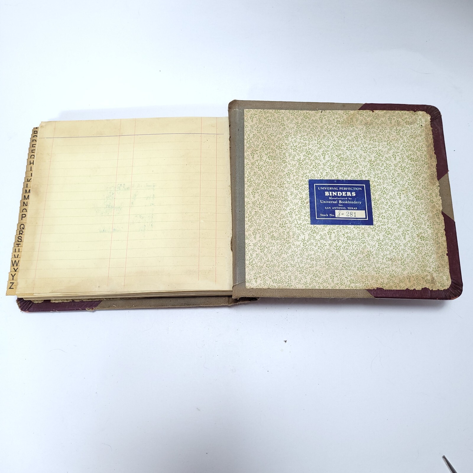 RARE Antique 1920s Loose Leaf San Antonio Universal Perfection Ledger Binder
