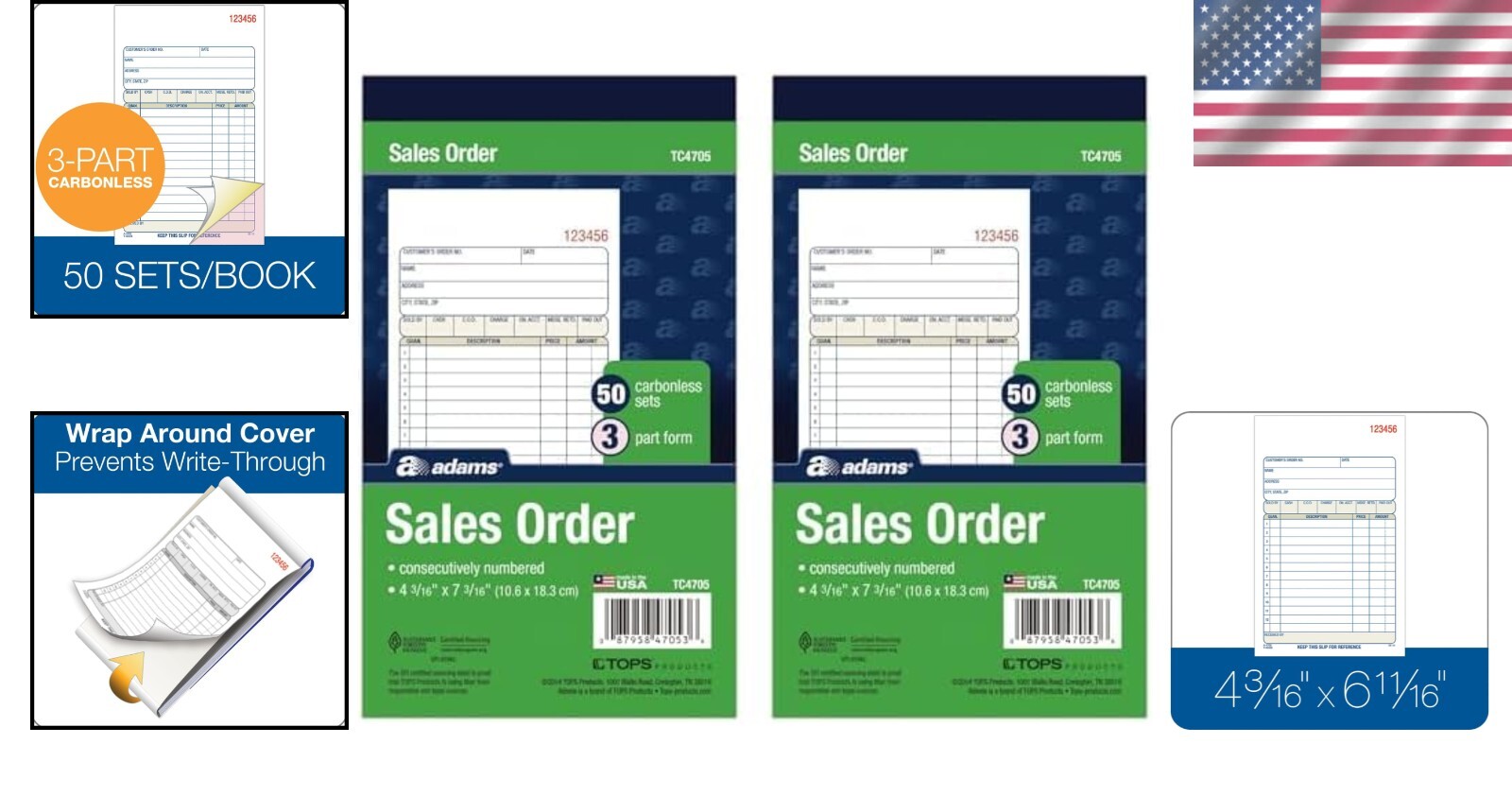 Color-Coded Sales Order Books – Premium 3-Part Format, Pack of 2, 50 Sets Each