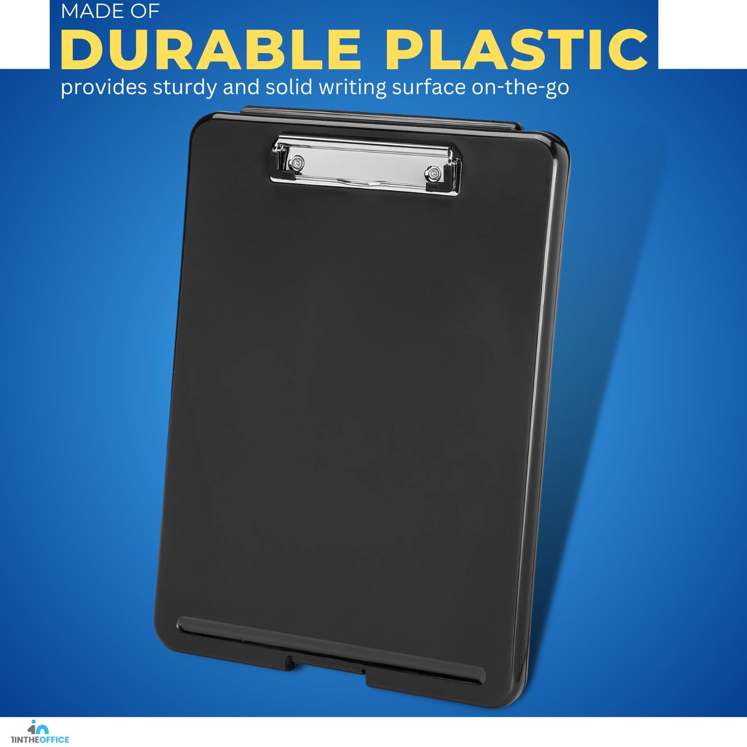 1InTheOffice Plastic Storage Clipboard Letter Size, Black
