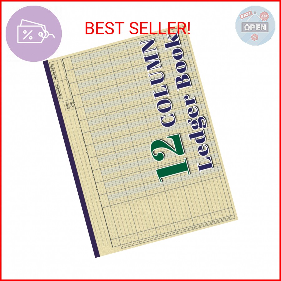 12 Column Ledger Book: Large Print Accounting Ledger Book for Bookkeeping | 12 C