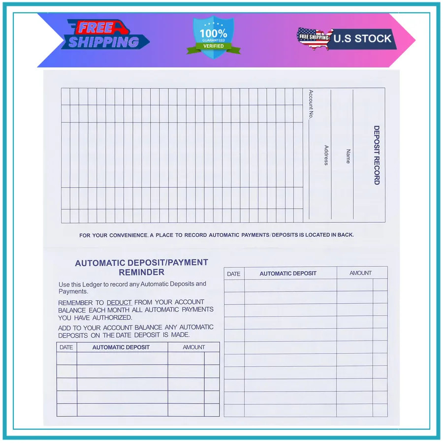 20 Pack Checkbook Registers Personal and Business Bank Transaction Ledger Books