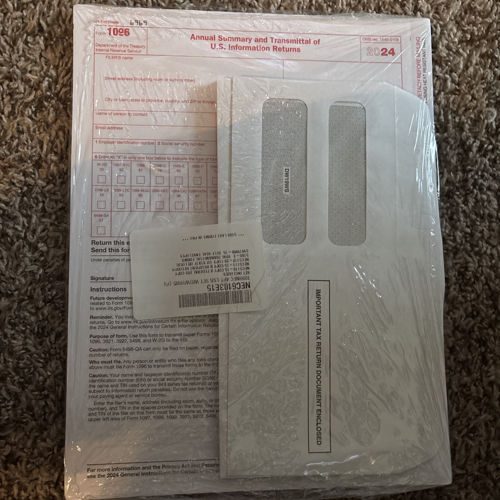 Greatland 1099-NEC Pre-printed Nonemployee Compensation Laser Tax Form Set -…