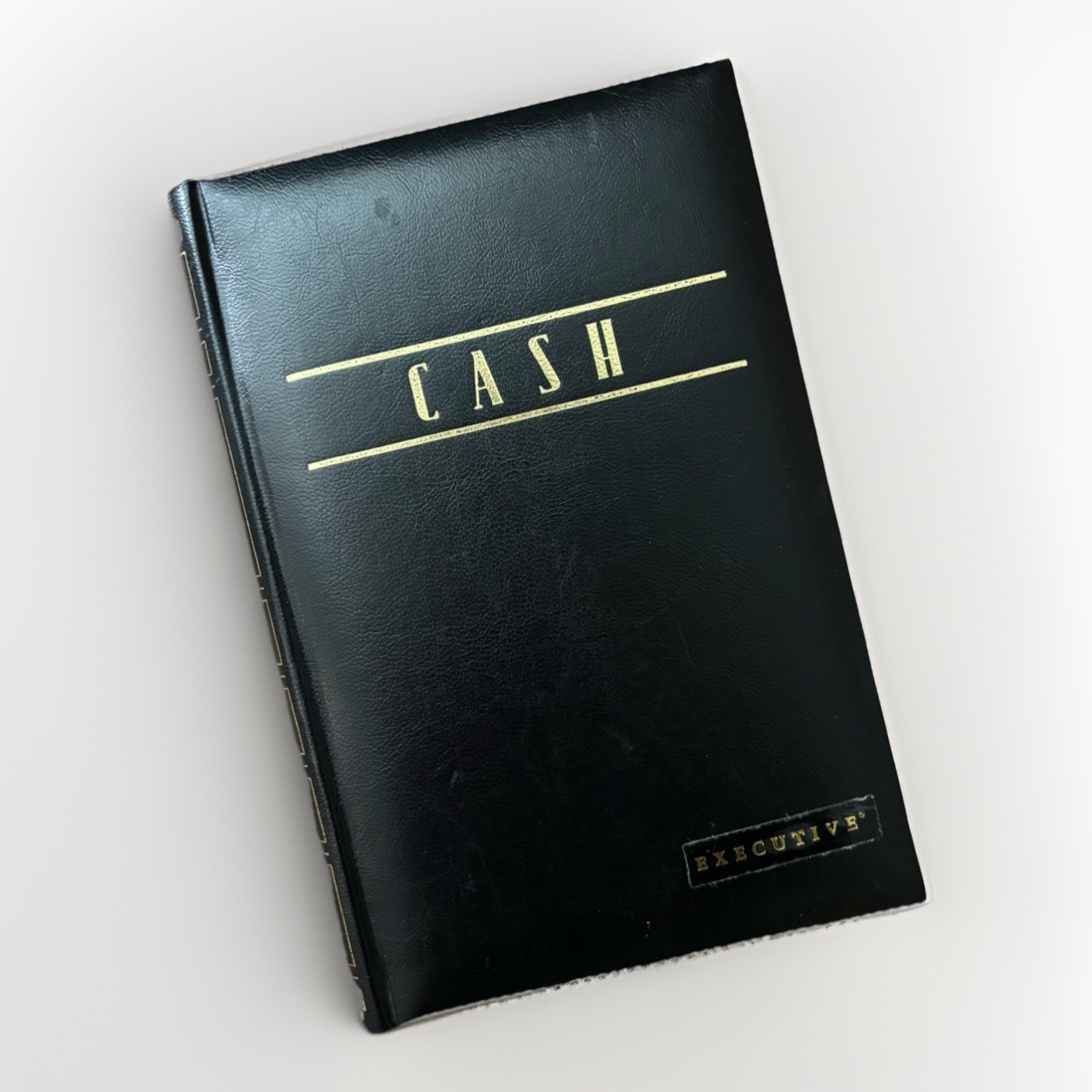 Vintage Stuart Hall Black Faux Leather Cash Book No. 1426 Notebook Blank Unused
