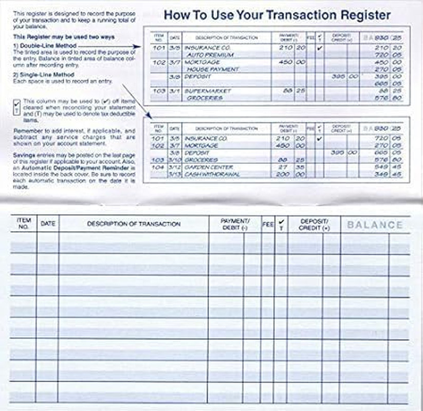 18 Pack Check Registers for Personal Checkbook, 24-25-26 Calendars, Transaction