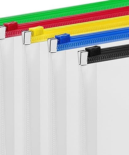Staples Poly Zip Envelopes, Letter Size, Clear with One Assorted Colors