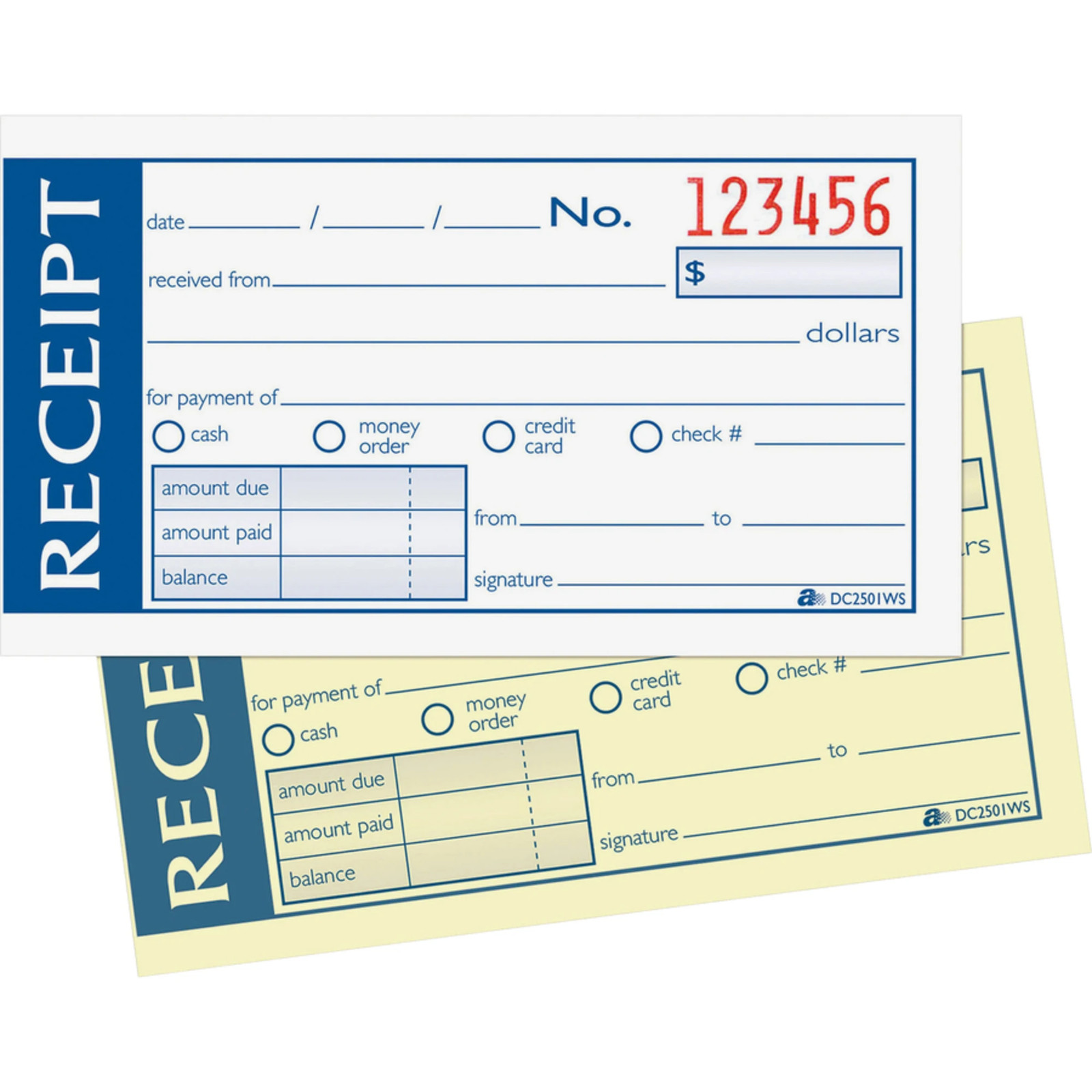 Adams Write N’ Stick Receipt Book, 2 3/4″ x 5 3/8″, 2-Part, Book Of 50 Sets