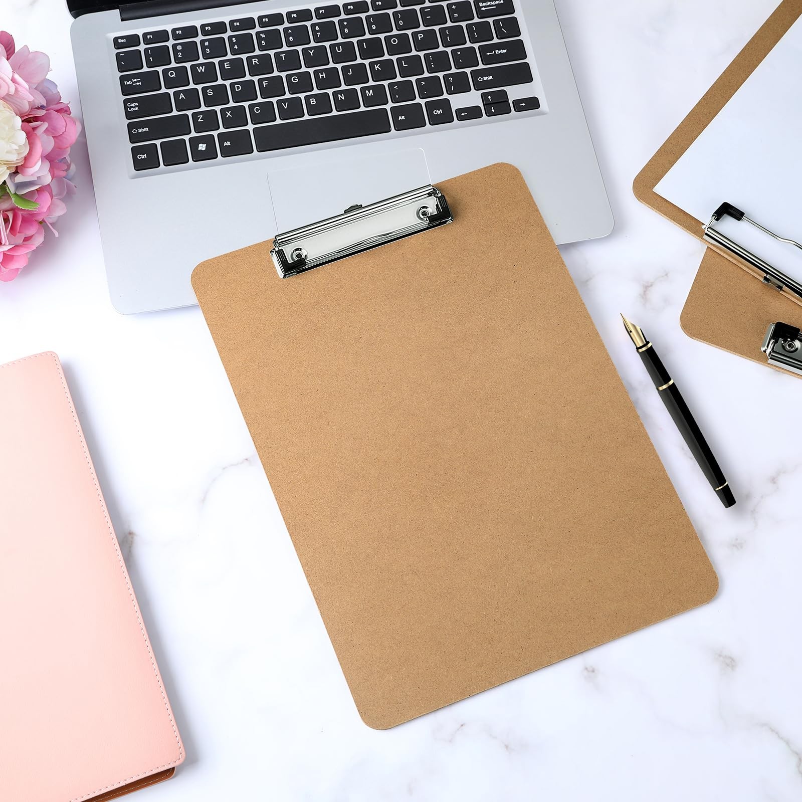 Macroclo Wood Clipboards Set of 2, Letter Size Hardboard Clip Board Brown