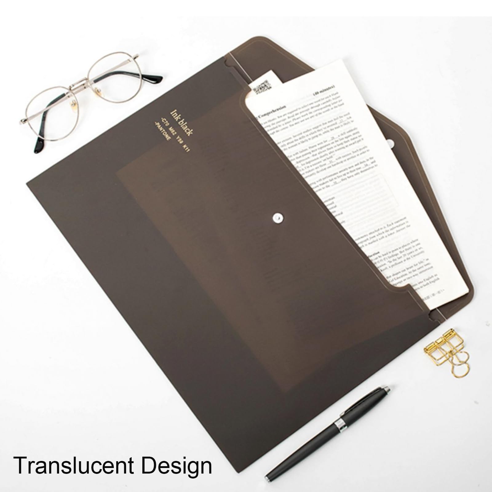 VANRA File Folders Letter Size 12 Pack Plastic Envelopes with 4 Colors