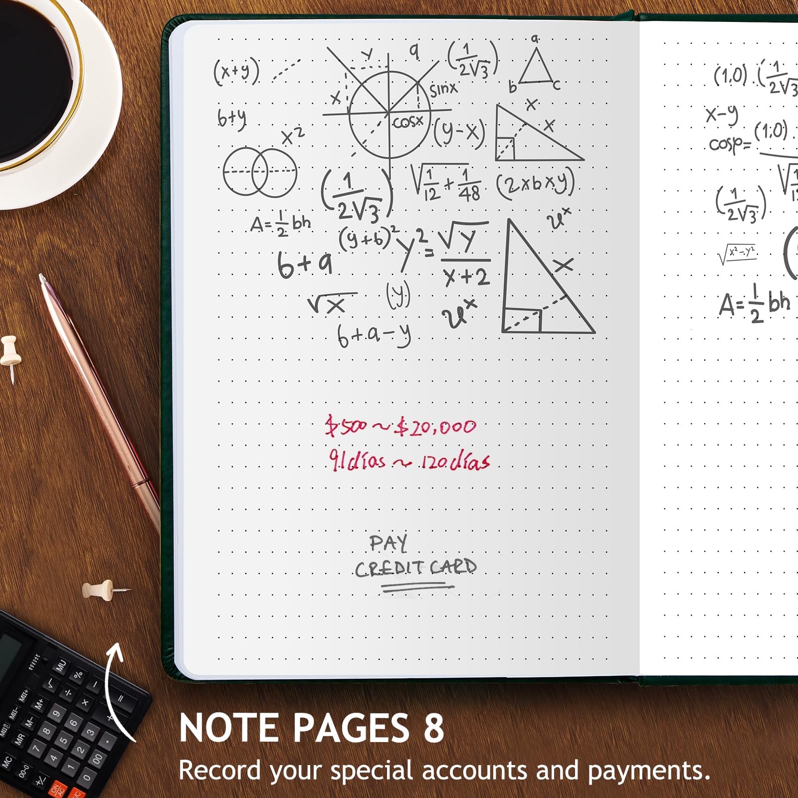 5 MINUTES A DAY Accounting Ledger Book: Medium (5.8″ x 8.3″), Dark Green