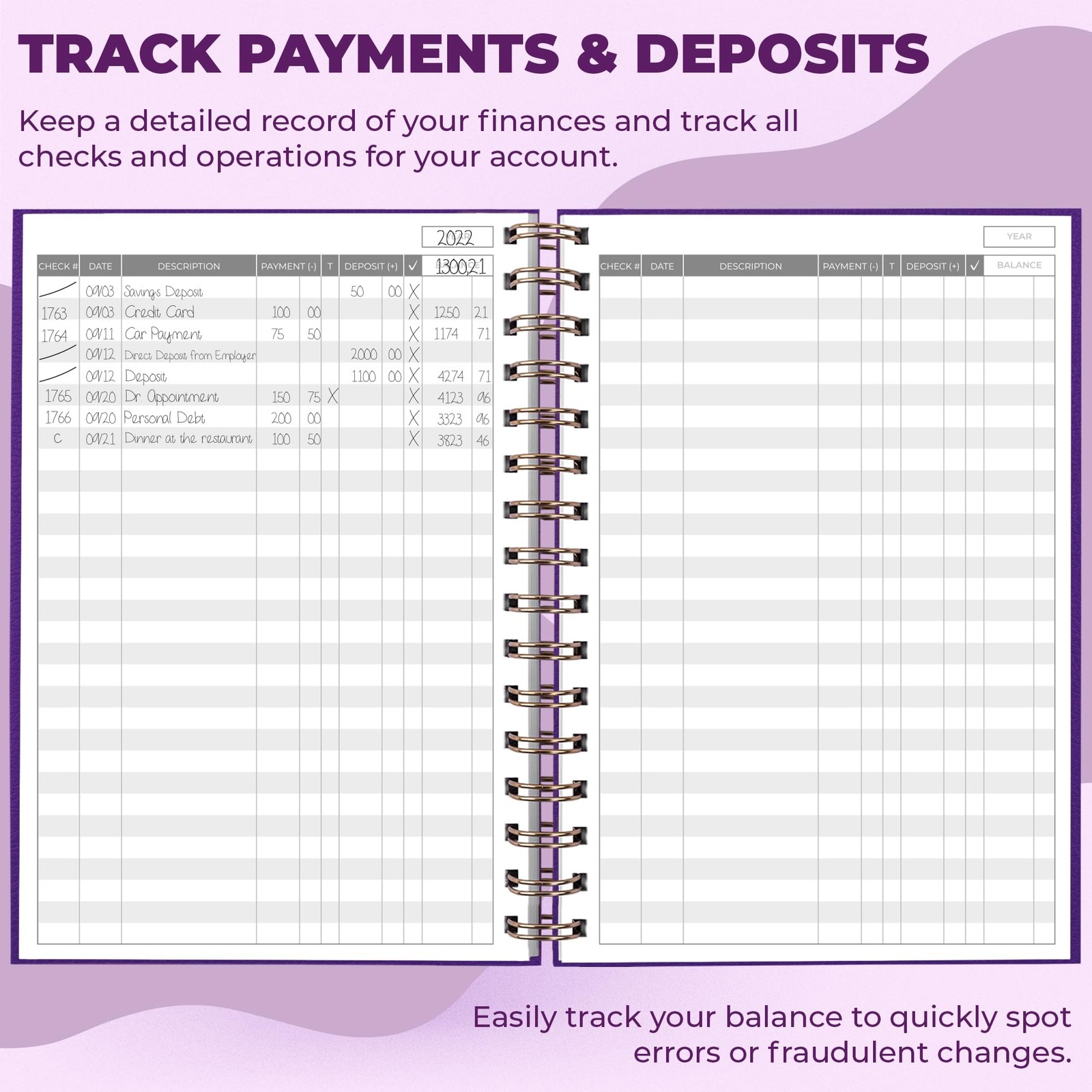 Check Register for Personal Checkbook – Checking Book Register – Checkbook Re…