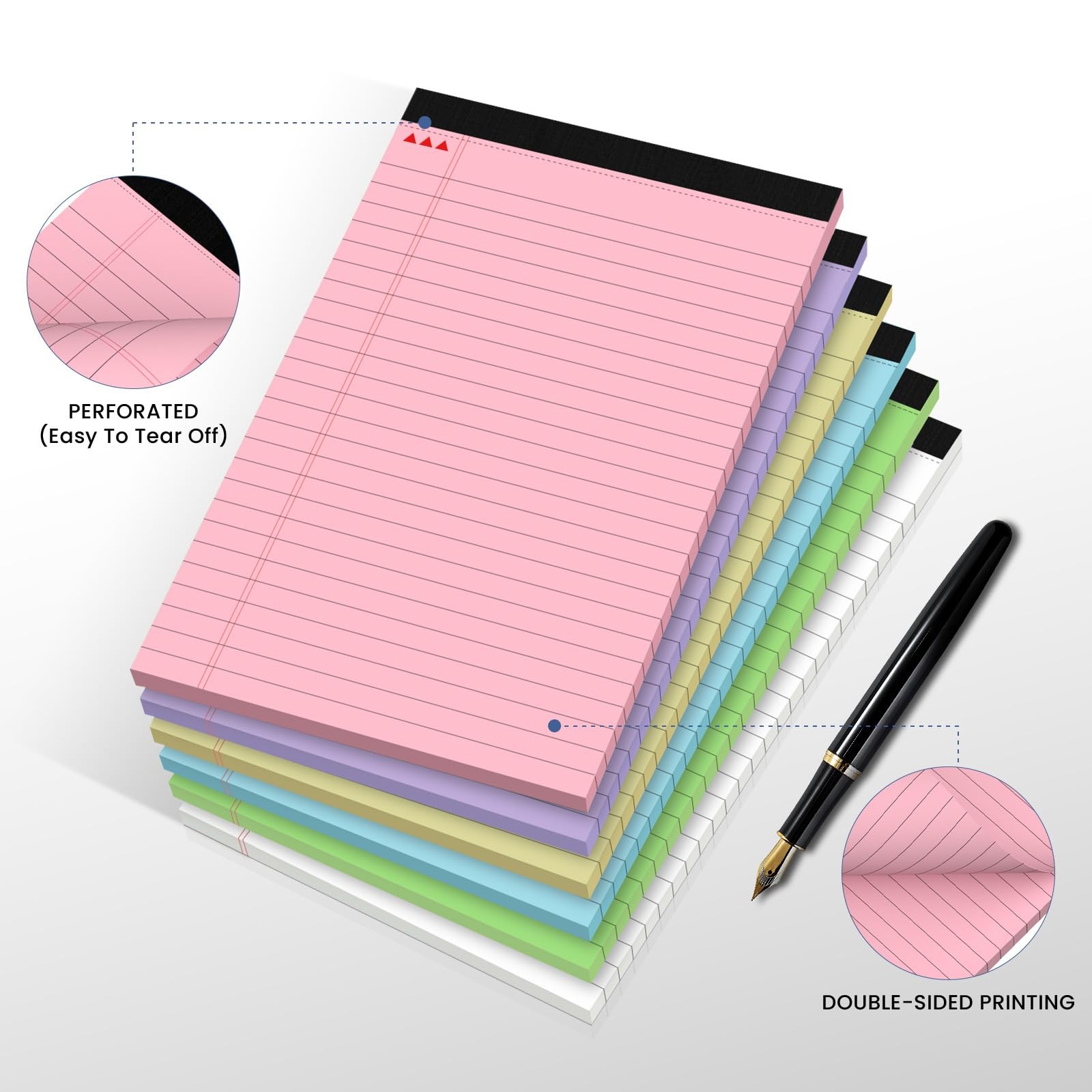 12pcs Small Note Pads, Colored Notepads 5×8 College Ruled Notebook, Writing P…