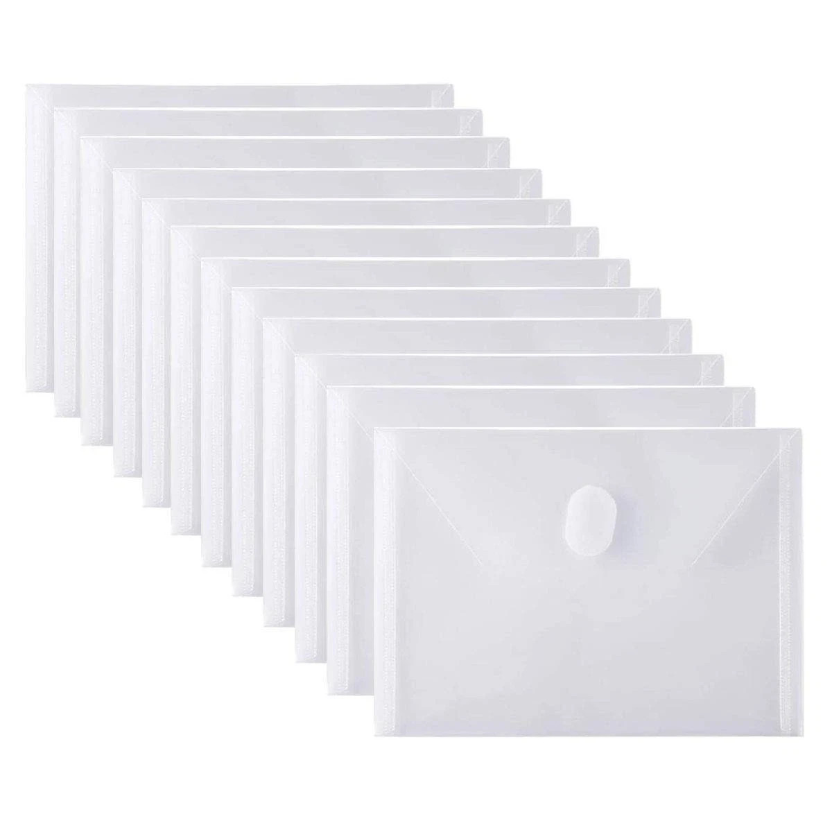 PLESIU Tatane 12 Packs Clear Plastic Small Envelope 5.5×7.5inch, Clear-12pcs