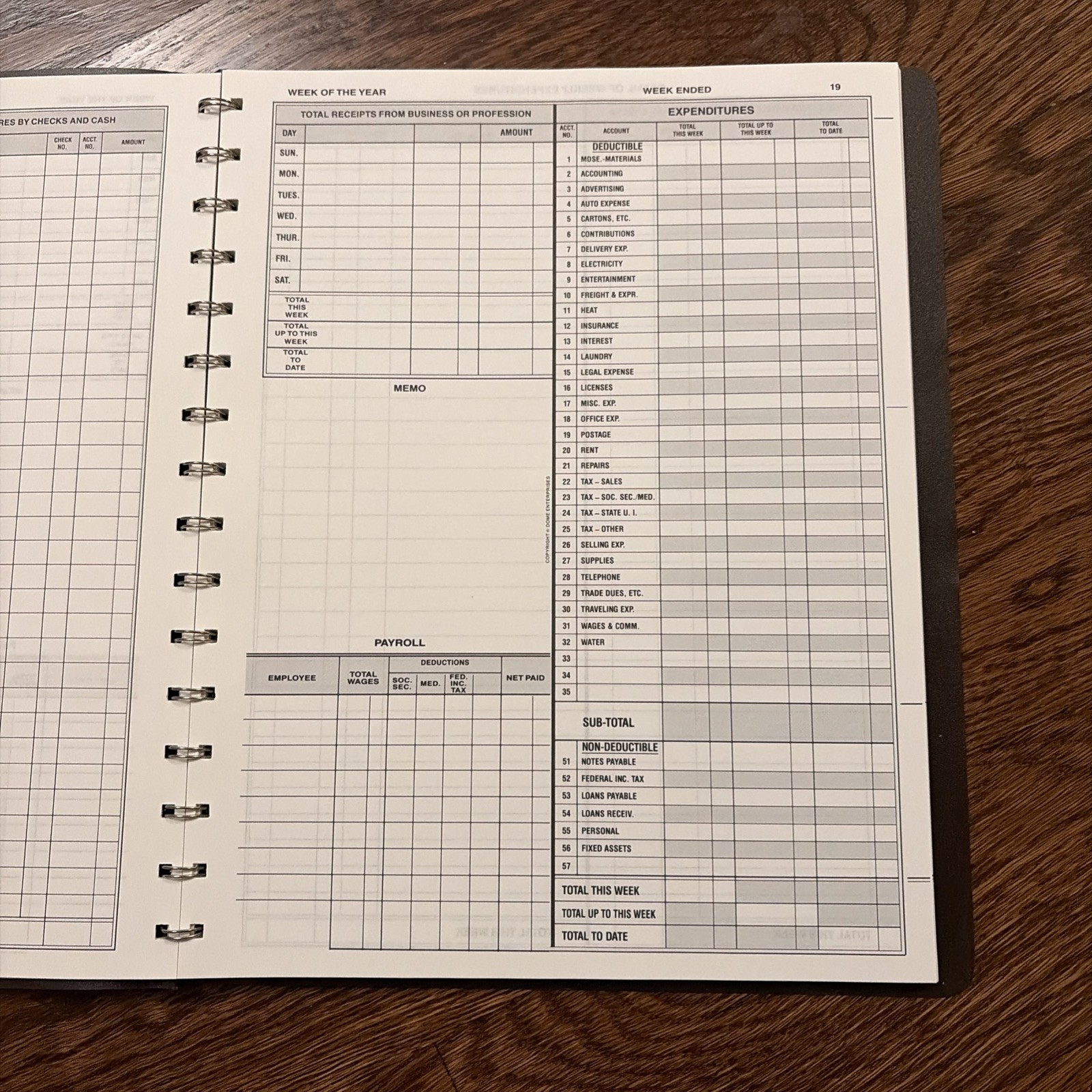 DomeSkin DOM600 Bookkeeping Record Book – Brown