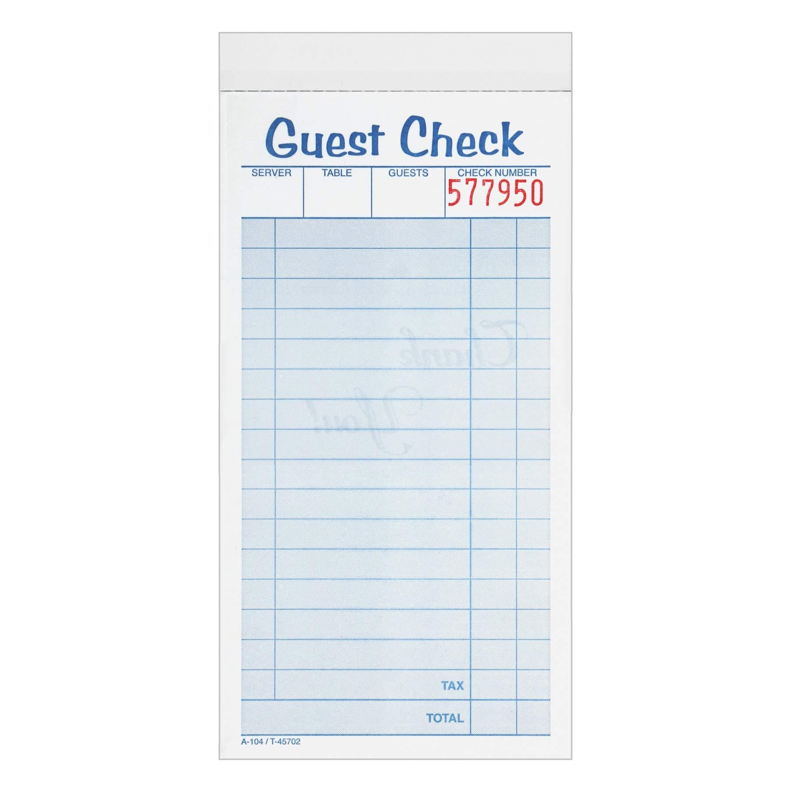 Adams Guest Check Pads, 2-Part, Carbonless, White/Canary, 3-3/8″ x 6-3/8″, 50