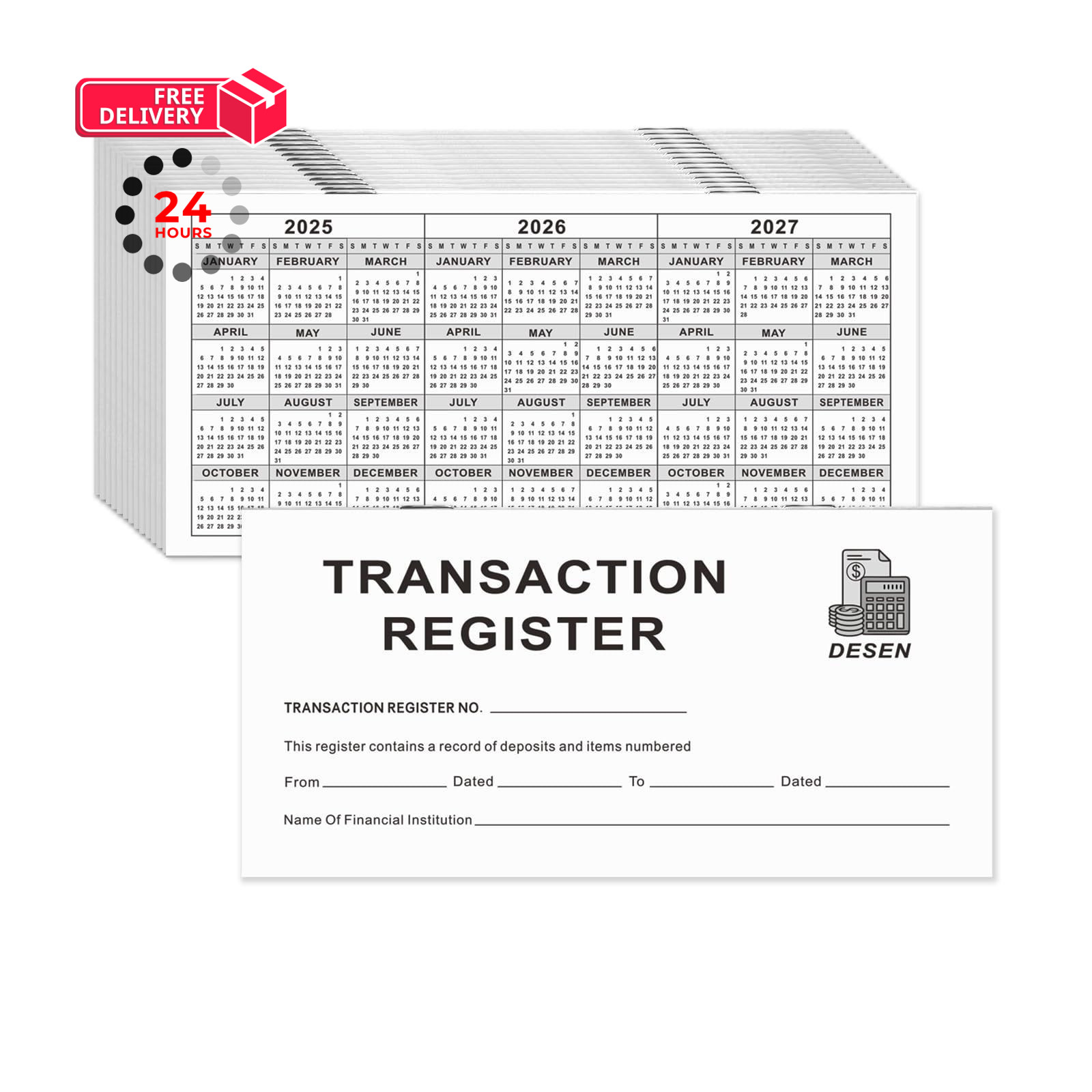 20 Pack Checkbook Register, Blank Ledger Transaction Book for Personal &…