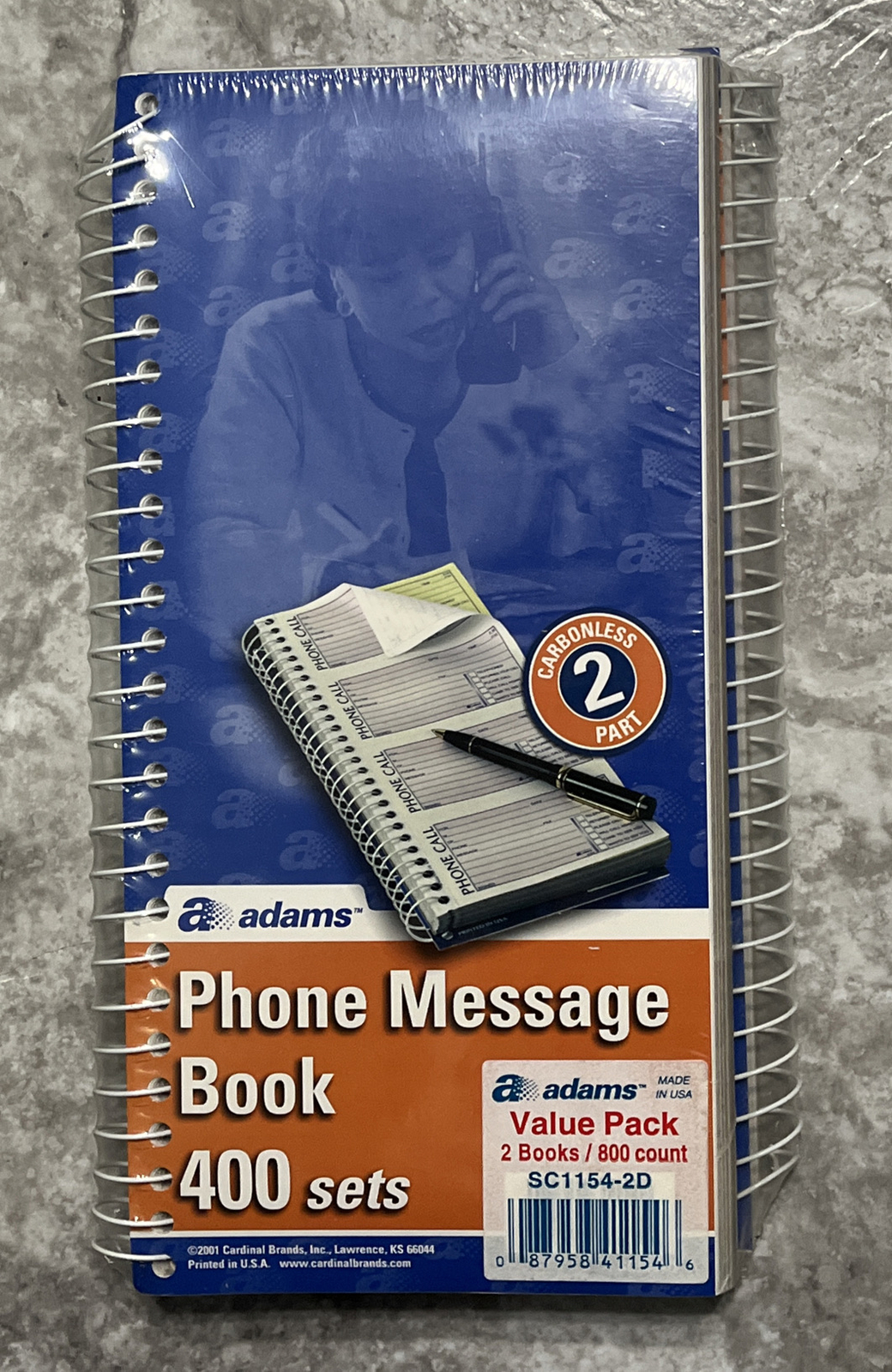 New Adams Phone Message Book 2 Carbonless Parts 2 Spiral Books 800 Sheets Total