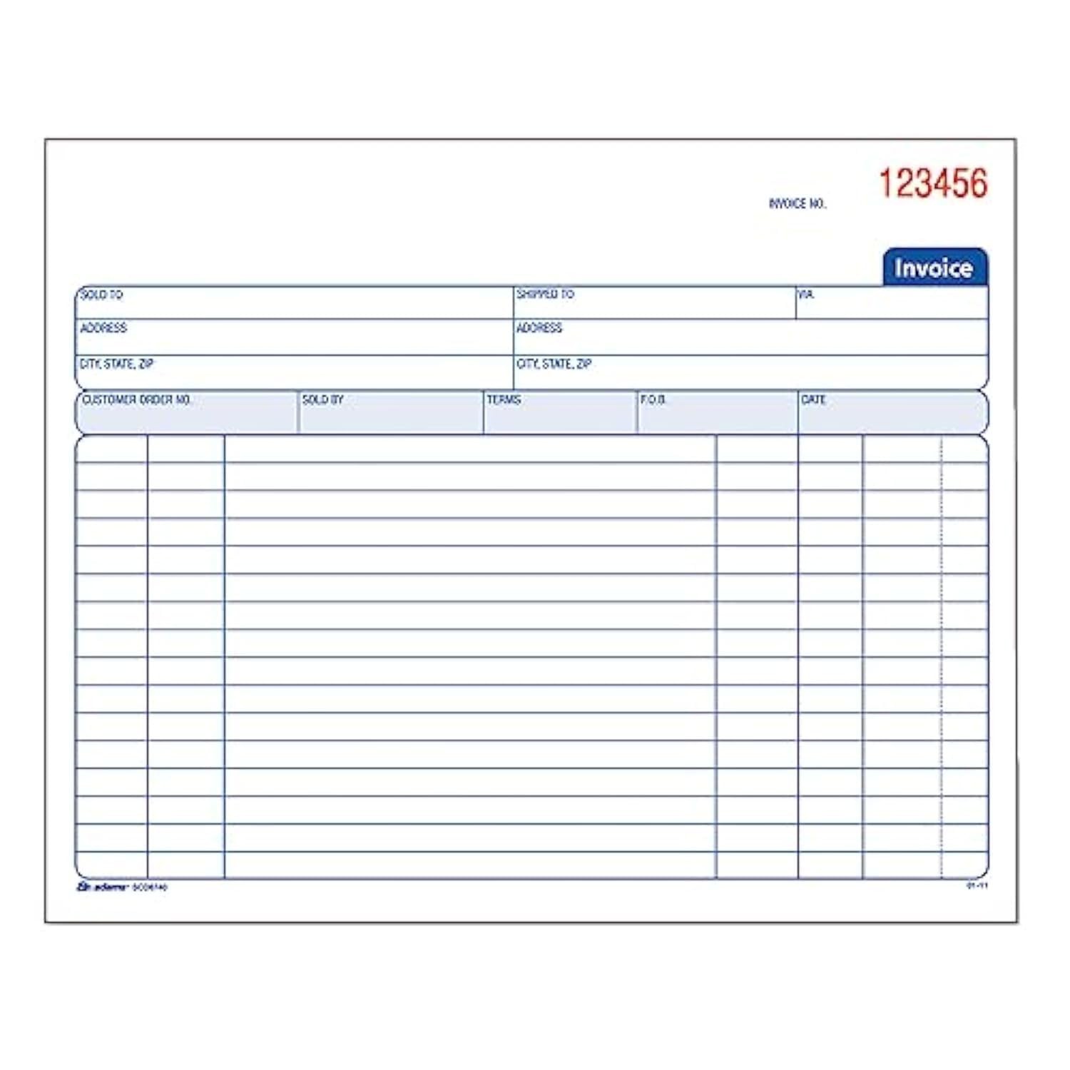 Adams Spiral Invoice Book, 8 1/2 x 7 1/4 8 x 7 Inches, White/Canary
