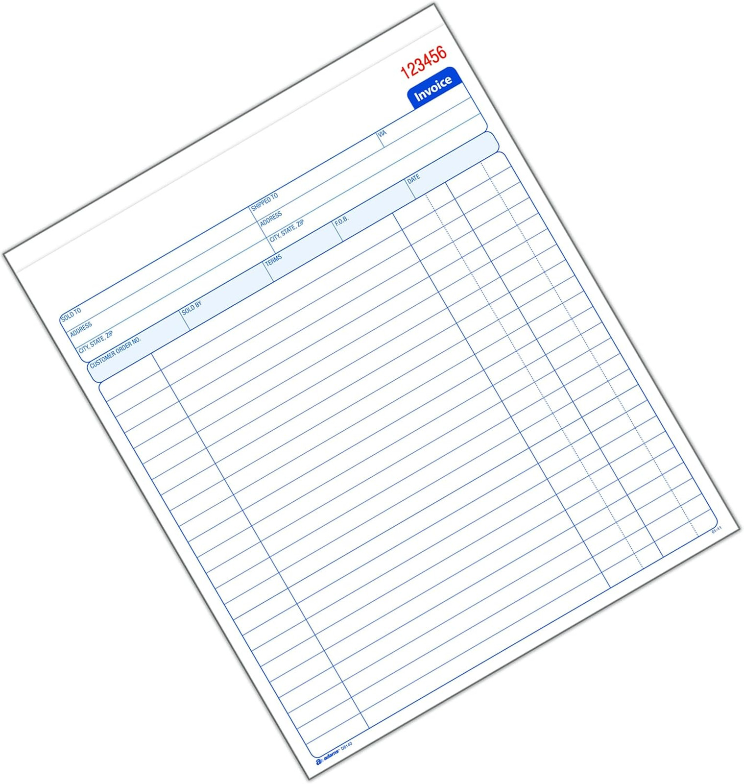 Invoice Book 8-3/8 x 10-11/16 Inches 2-Part Carbonless White Canary 50 Sets