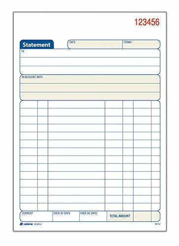 Adams Statement Book, 2-Part Carbonless, White/Canary, 5-9/16 x 8-7/16 Inches,