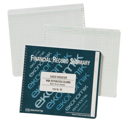 Ekonomik DD Wirebound Check Register 40 Sheets 8.75″x10″ White