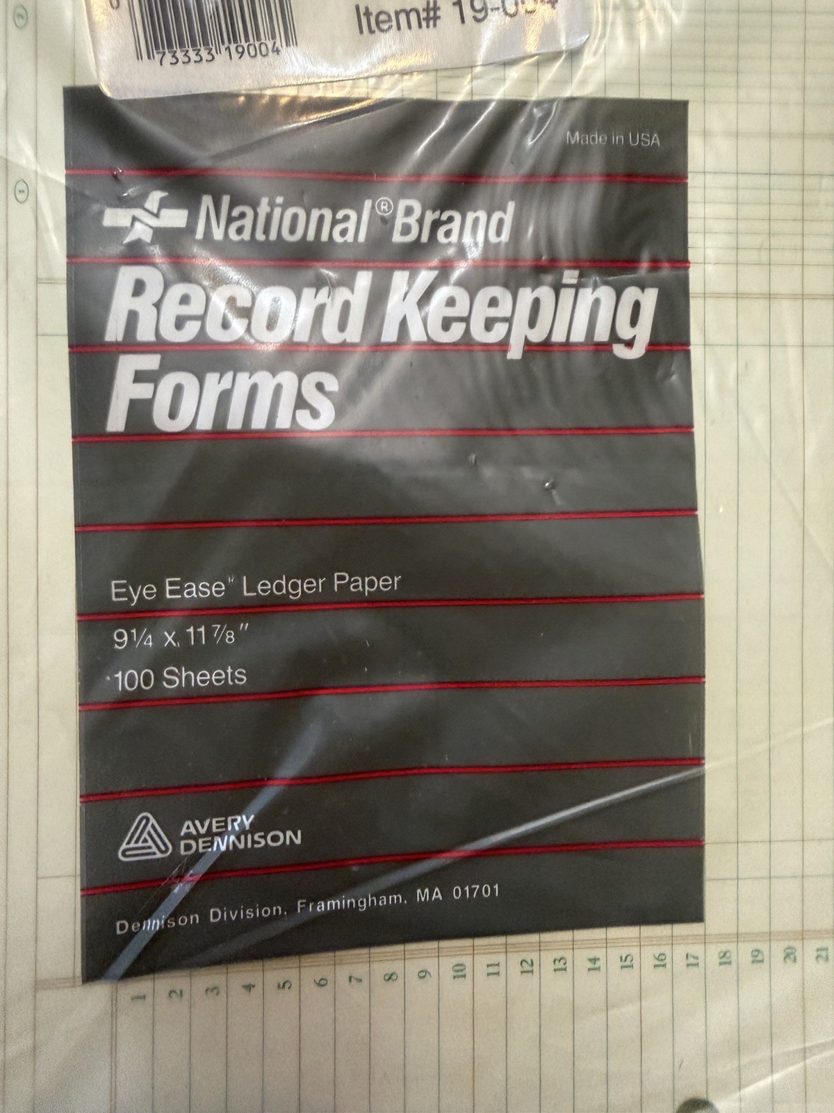 National Brand 4 Column Record Keeping Forms 9-1/4 x 11-7/8″ 100 Sheets 19-004