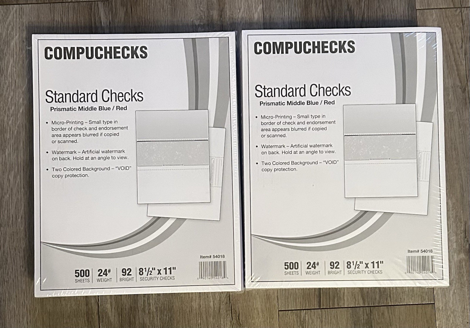 1000ct Compuchecks Business Voucher Checks 8.5×11 Prismatic Blue/Red Item 54018