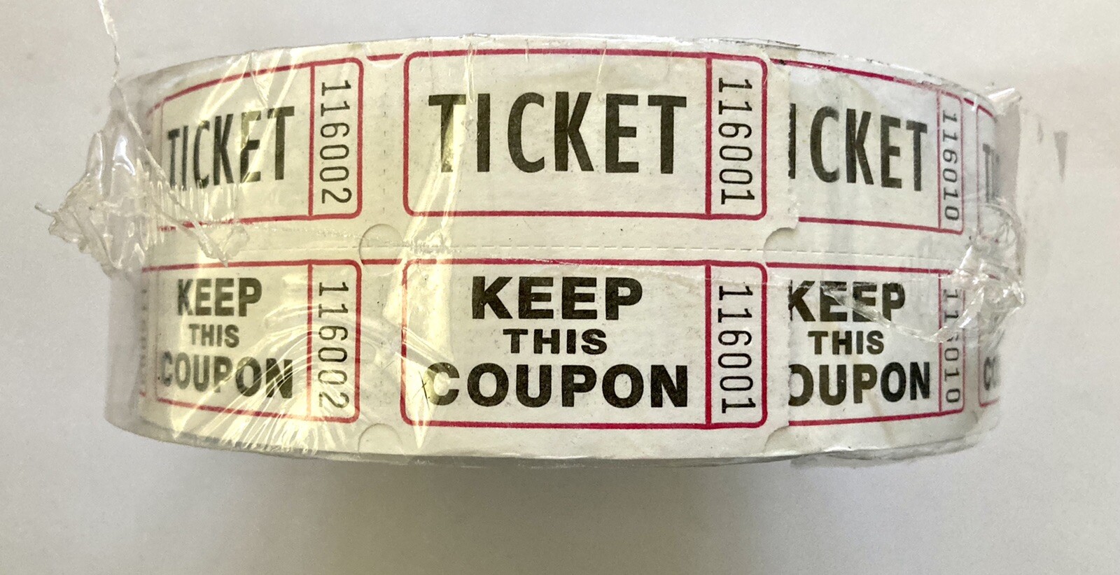 Iconex Consecutively Numbered Double Ticket Roll White 2000 Tickets/Roll