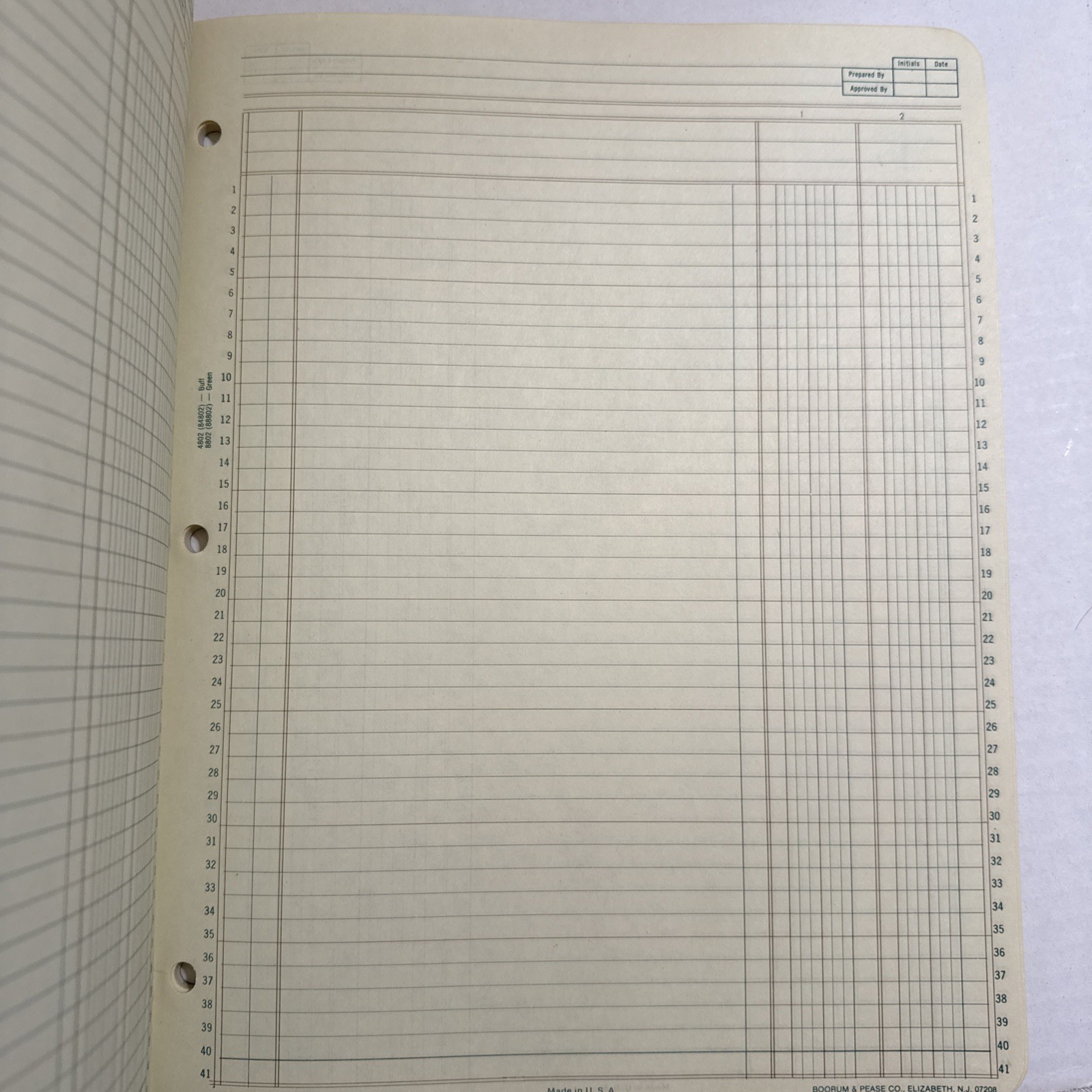 Set Of 5 Vintage Columnar Paper Pads Wilson Jones Boorum & Pease Mead 1968 1986